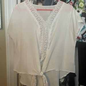 Like new thin sheer-like tye blouse, great for summer and the beach